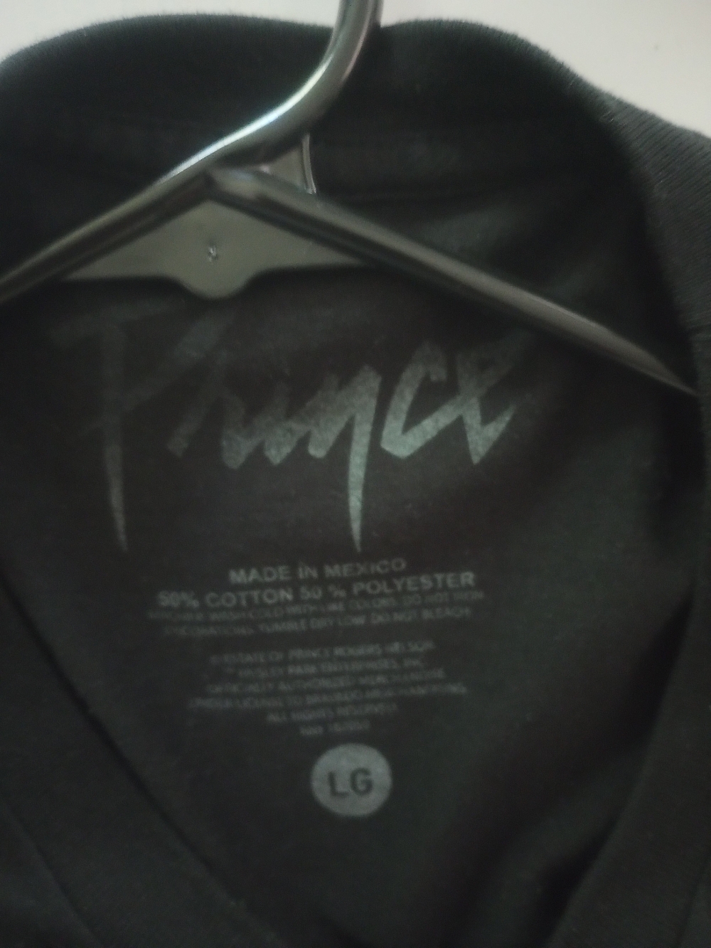 Prince Black T‑Shirt with Lavender "Purple Rain" Script - Picture 2 of 3
